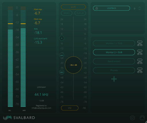 Svalbard Audio KLAR - virtual monitor controller and room correction software