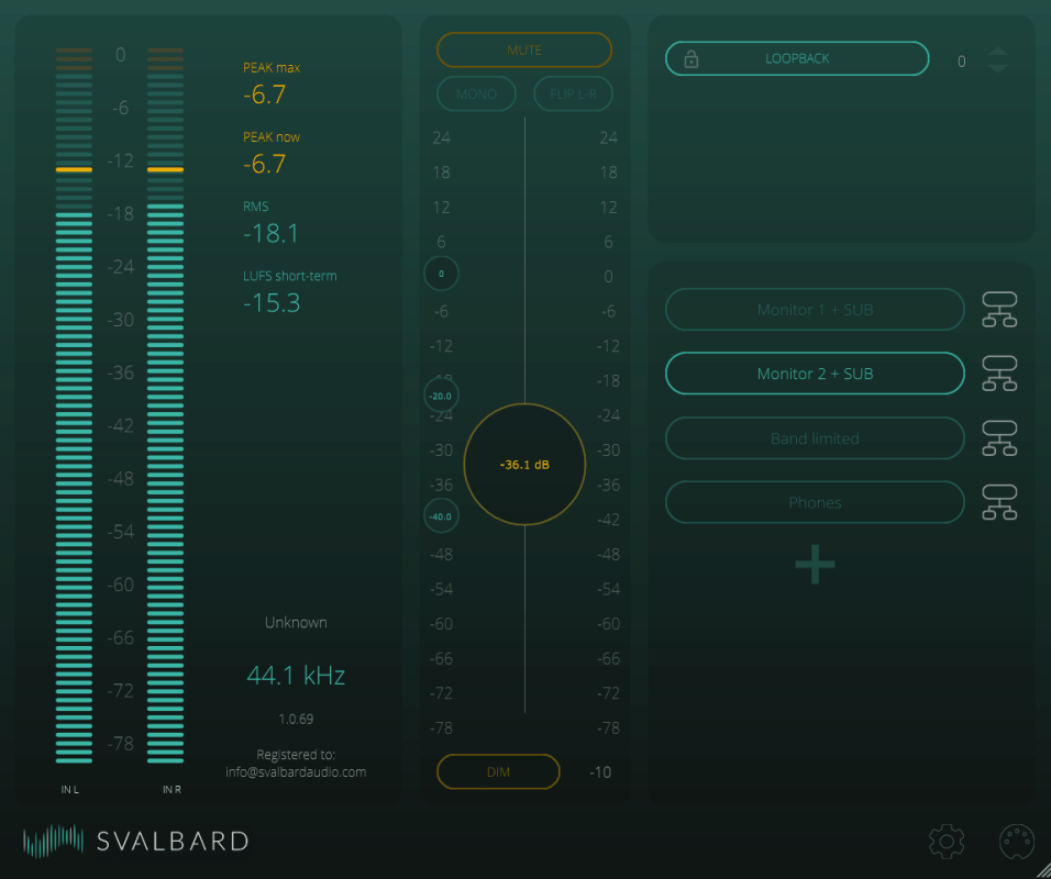 Svalbard Audio KLAR - virtual monitor controller and room correction software